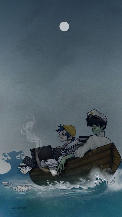 Gorillaz Wallpaper, 2d And Murdoc, Sunshine In A Bag, Boy X Boy, Cartoons Band, Gorillaz Fan Art, Monkeys Band, Gorillaz Art, Cartoon Character Tattoos