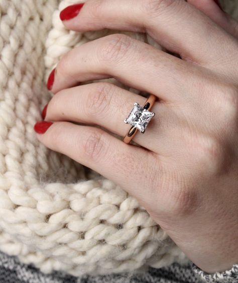 Loving this Tiffany-style princess cut engagement ring! Create your own custom engagement ring with @diamondnexus. Tiffany Ring, Classic Solitaire Ring, Fine Engagement Rings, Wedding Rings Princess Cut, Rings Ideas, Popular Engagement Rings, Engagement Rings Affordable, Beautiful Wedding Rings, Princess Cut Engagement Rings