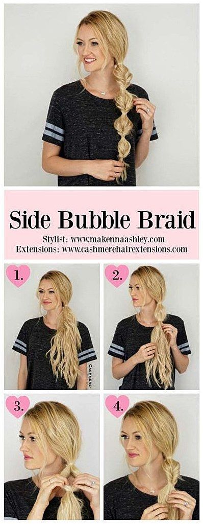 Best Hair Braiding Tutorials - Side Bubble Braid Tutorial - Easy Step by Step Tutorials for Braids - How To Braid Fishtail, French Braids, Flower Crown, Side Braids, Cornrows, Updos - Cool Braided Hairstyles for Girls, Teens and Women - School, Day and Evening, Boho, Casual and Formal Looks diyprojectsfortee... #QuickBraid #QuickBraidedHairstyle  click for info. Side Bubble Braid, Braids Tutorial Easy, Easy Formal Hairstyles, Girls School Hairstyles, Bubble Braid, Dunner Wordend Haar, French Braids, Fishtail Braid, Cool Braid Hairstyles