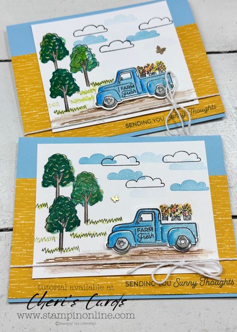 Truck Stamps, Up Pumpkin, Guy Cards, Flower Truck, Two Step, Bday Cards, Farm Trucks, Cute Card, Birthday Cards For Men