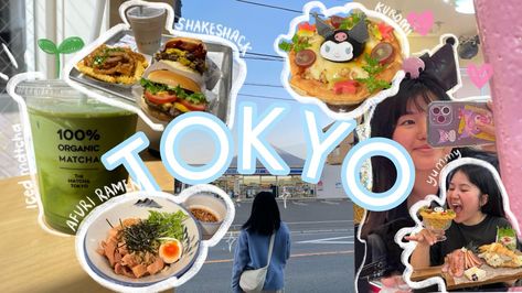 Tokyo Japan Vlog: See the cutest aesthetic thumbnails, try Kuromi pancakes, eat ramen, matcha, and Shake Shack! #Tokyo #Japan #Vlog #Travel #Food .#Kawaii #Food_Vlog_Thumbnail #Vlog_Thumbnail_Aesthetic #Food_Vlog_Aesthetic Food Vlog Thumbnail, Japan Vlog Aesthetic, Food Vlog Aesthetic, Aesthetic Yt Thumbnail, Aesthetic Youtube Thumbnail, Aesthetic Thumbnail, Vlog Thumbnail, Collage Scrapbook Layouts, Vlogging Aesthetic