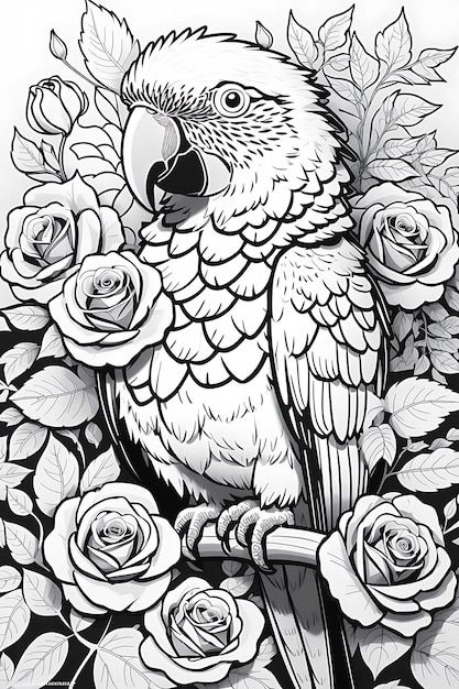 Desenho para colorir para adultos desenh... | Premium Photo #Freepik #photo #esboco #pintura-oleo #aquarela #desenho-lapis People Coloring Pages, Free Christmas Coloring Pages, Bird Coloring Pages, Svg Images, Animal Coloring Books, Black And White Drawing, Coloring Book Art, Cute Coloring Pages, Hand Art Drawing