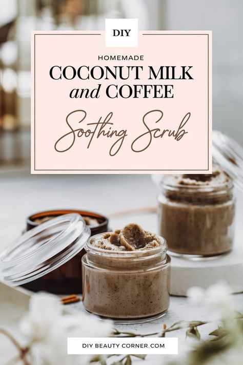 Gentle Coconut Coffee Scrub for Soothing DIY Skincare Coconut Coffee Scrub, Coffee Scrub Recipe, Homemade Coffee Scrub, Vanilla Extract Recipe, Coffee Scrub Diy, Coffee Scrubs, Coconut Coffee, Homemade Coffee, Diy Scrub