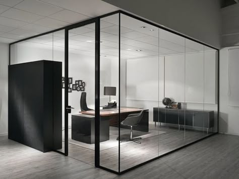 5 Benefits of a Modern Office Space with Interior Glass Doors | Built In Chicago Office Divider, Glass Office Partitions, Partition Ideas, Office Dividers, Modern Office Space, Modern Office Interiors, Glass Office, Office Space Design, Modern Office Design