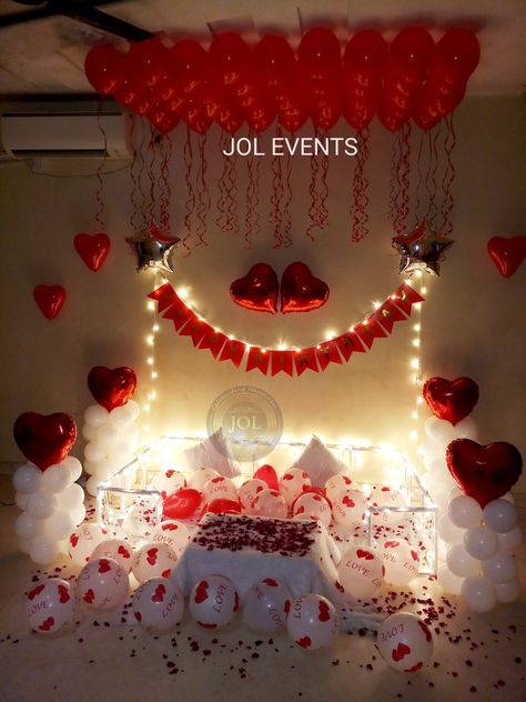 Birthday Surprise Room Decoration at Home for HUSBAND, Romantic room decoration, balloon decoration in Pune. #birthdaydecorations #roomdecoration #romanticdecoration #surprisedecoration #surprisepartydecoration #jolevents #pune Husband Birthday Decorations, Romantic Room Surprise, Romantic Dinner Decoration, Surprise Birthday Decorations, Romantic Room Decoration, Birthday Decorations At Home, Wedding Anniversary Decorations, Happy Birthday Decor, Birthday Room Decorations