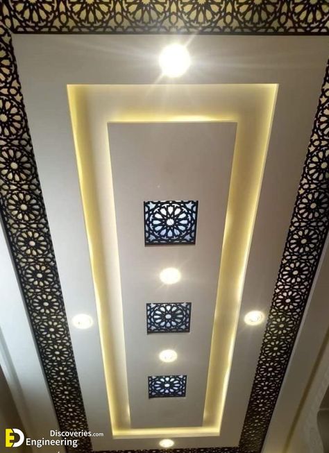 False Ceiling For Hall With Two Fans, Hall Pop Ceiling Design With 2 Fans, Cnc False Ceiling Designs, Hall Pop Ceiling Design, False Ceiling For Hall, False Ceiling Design Ideas, False Ceiling Designs, Ceiling Design Ideas, Pvc Ceiling Design