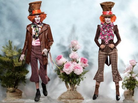 Insane Hatter, woman Item No. 80136 Features: Material: Dress - 65% PES, 30% CV, 5% EA, Tails - 80% PES, 20% EA, Overknees - 100% PES Inclusions: Wig, Hat, Feather, Hat Band, Hat Card, Bow Tie, Jacket, Pants, Crop top Costume Type: Movie Characters Costume Group: Movie Fabric Type: Fabric, Jersey Description: A charming Hatter Girl costume, the Insane Hatter (Item No. 80136) features a slim-cut tails with long puff sleeves, laced in the front. The ensemble includes pants, a pink top, an eye-catc Modern Alice In Wonderland Costume, Couple Costumes Scary, Alice In Wonderland Costume Ideas Group, Movie Characters To Dress Up As, Alice In Wonderland Hatter, Mad Hatter Jacket, Diy Mad Hatter Hat, Mad Hatter Costume Female, Mad Hatter Halloween Costume