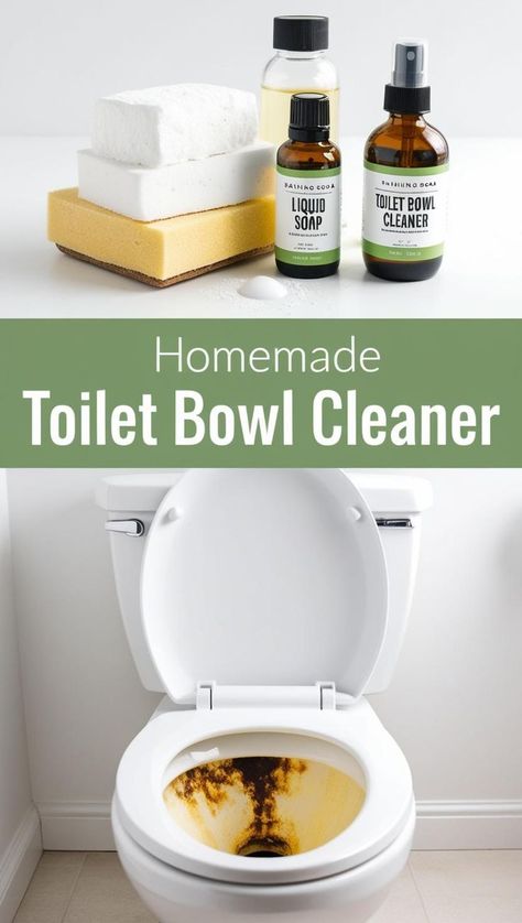 A clean bathroom with a jar of homemade toilet bowl cleaner, surrounded by natural ingredients like baking soda and essential oils, ideal for tackling hard water stains. Basement Odor Eliminator, Toilet Bowl Cleaner Diy, Natural Toilet Bowl Cleaner, Basement Odor, Homemade Toilet Bowl Cleaner, Natural Toilet Cleaner, Diy Household Cleaners, Homemade Toilet Cleaner, Homemade Cleaning Supplies