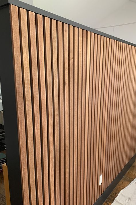 Create a beautiful partition wall using Weaber Poplar Trim Boards. Look for us at the Home Depot! Slat Room Divider, Room Divider Privacy, Single Storey Extension, Screen Partition, Cabin Designs, Trim Board, Micro Camper, Mid Century Modern Wood, Wood Accent Wall