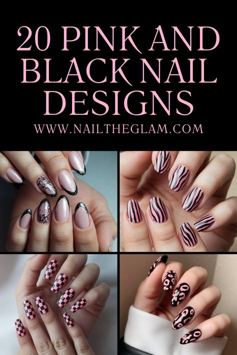 Article about 20 pink and black nail designs, featuring bold and edgy combinations for a unique and stylish look.

Pink and black nail designs, Bold nail art, Cute Black French Tip Nail Designs, Pink And Black Gel Nails Ideas, Black And Pink Sparkly Nails, Black Pink And Green Nails, Chrome Leopard Nails, Nails Acrylic Pink And Black, Pink And Black Marble Nails, Pink Black White Nails, Pink And Black Nail Ideas