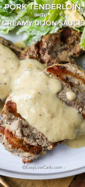 Grilled Pork Medallion Recipes, Pork Tenderloin Medallion Recipes, Sauce For Pork Tenderloin, Creamy Dijon Sauce, Pork Medallion Recipes, Pork Tenderloin Medallions, Creamy Dijon, Rustic Wreaths, Cooking Pork Tenderloin