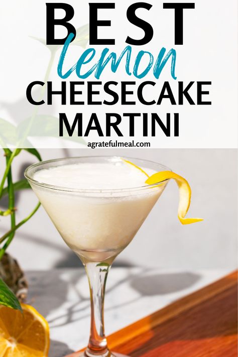 Get ready to shake up your happy hour with this tantalizing Lemon Cheesecake Cocktail recipe! Made with whipped cream vodka, tangy limoncello, fresh lemon juice, and creamy half and half, this cocktail is a delightful twist on the classic Lemon Drop Martini. Perfect for any occasion, add this easy vodka cocktail to your list of must-try martini recipes. You can also use it after dinner for an easy dessert cocktail. Cheesecake Cocktail, Cheesecake Martini, Lemon Cello Recipe, Easy Vodka Cocktail, Cheesecake In A Glass, Lemon Martini, Lemon Whipped Cream, Martini Recipes Vodka, Vodka Cocktails Easy