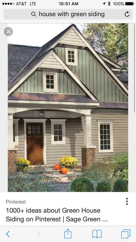 Paint colors? Love the two tone beige and green. House In The Country, Brown Roof, Exterior House Color, Craftsman Exterior, Siding Colors, Cottage Exterior, Exterior Color Schemes, Exterior Paint Colors For House, Casa Exterior