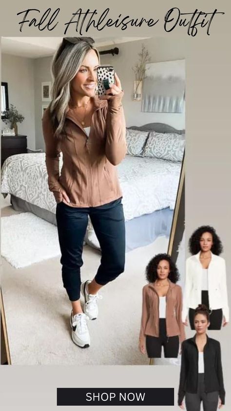 The Perfect Fall Athleisure Outfit. Fall Jogger Pants Outfit. Fall Rainy Day Outfits Comfy, Rainy Day Outfit Fall, Athletic Casual Outfits, Fall Rainy Day, Fall Rainy Day Outfits, Jogger Pants Outfit Women, Athleisure Outfits Fall, Joggers Outfit Women, Rainy Day Outfits