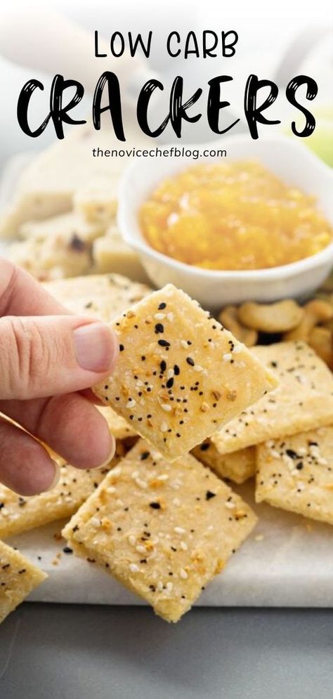 An easy, keto-friendly summer menu idea you can share! Low Carb Crackers Recipe is the best, made from almond flour then topped with Everything Bagel Seasoning and parmesan cheese. An all-time favorite gluten-free treat perfect for a snack or appetizer tray this summer!