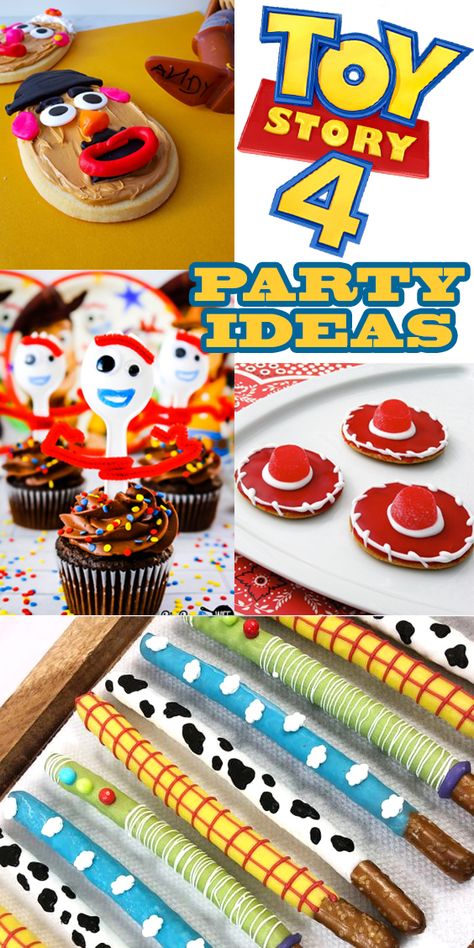 Easy Peasy Toy Story Party Food Ideas! - Brownie Bites Blog Toy Story Birthday Party Food, Treat Table Ideas, Toy Story Party Food, Toy Story Food, Toy Story Cupcakes, Toy Story Cookies, Toy Story Party Decorations, Toy Story Baby, Toy Story Theme