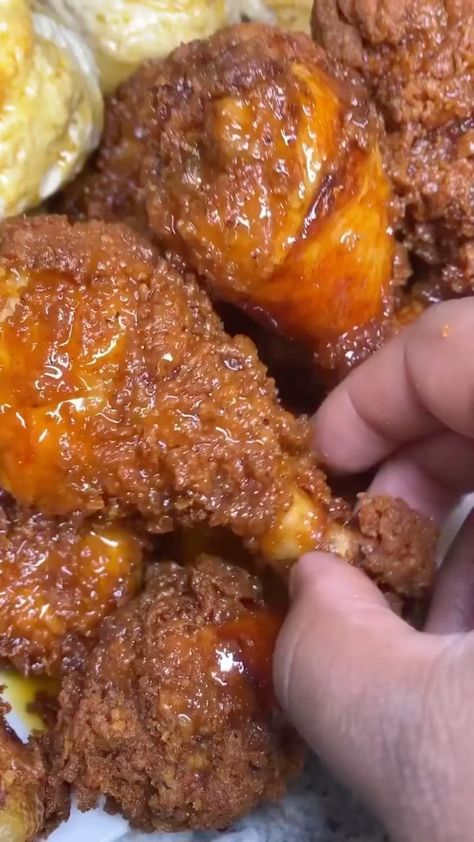 instafood_lover on Instagram: WAIT A MINUTE!! 😫🤤 It’s the honey butter chicken and biscuits for me!! ❤️🥵😍🍗 TAG A FRIEND! 🔥🎥 by @lawcannon! . Check out @instafood_lover… Honey Butter Fried Chicken, Honey Butter Chicken, Chicken Fries, Southern Recipes Soul Food, Crazy Chicken, Soul Food Dinner, Diy Chicken, Chicken Wing, Fried Chicken Recipes