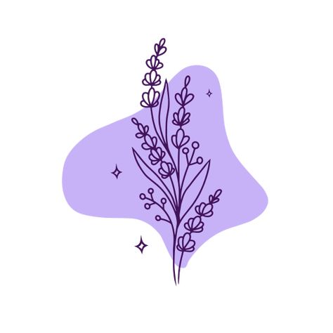 Plant Icon, Free Nature, Lavender Aesthetic, Book Bar, Diy Sprays, Nature Stickers, Lavender Plant, Illustration Art Drawing, Handmade Sticker