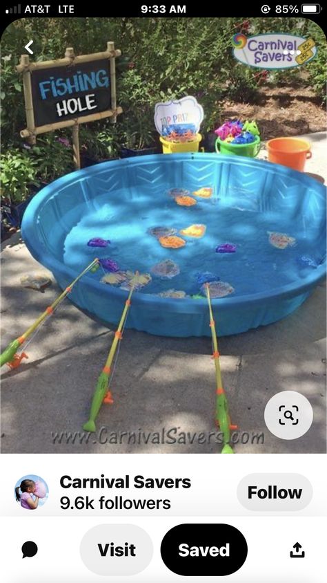 Fish Trunk Or Treat, Trunk Or Treat Fishing, Fishing Trunk Or Treat, Carnival Fishing Game, Fishing Hole, Camping Birthday, Carnival Birthday, Carnival Games, Fish Ponds