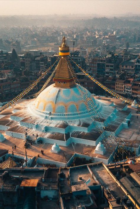 Boudhanath Stupa- Biggest Buddhist Stupa in Nepal. Visit Boudha Stupa with a Kathmandu Day tour in Nepal. Traveling To India, Boudhanath Stupa, Buddhist Architecture, Buddhist Stupa, Nepal Kathmandu, Temple Photography, Living My Best Life, Nepal Travel, My Best Life