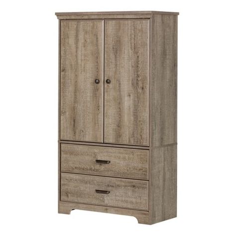 Versa 2 - Door Armoire with Drawers - Weathered Oak - South Shore : Target Armoire With Drawers, Bar Deco, Tv Armoire, Oak Wardrobe, Armoires & Wardrobes, Upstairs Hallway, Bedroom Armoire, Wardrobe Armoire, Double Dresser