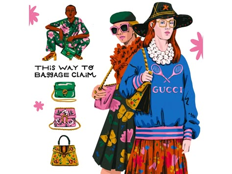 Gucci Illustration Fashion, Fashion Brand Illustration, Gucci Illustration Art, Gucci Moodboard, Modern Fashion Illustration, Gucci Illustration, Isabella Cotier, Ignasi Monreal, Luxury Illustration