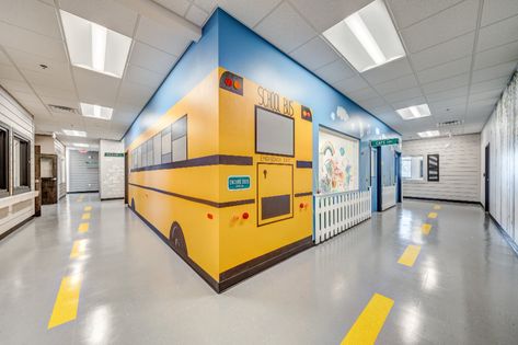 Exterior Daycare Design, Childcare Center Design, Preschool Layout, Big Playhouses, Child Care Center Design, Daycare Layout, Afterschool Program, School Branding, Child Care Center