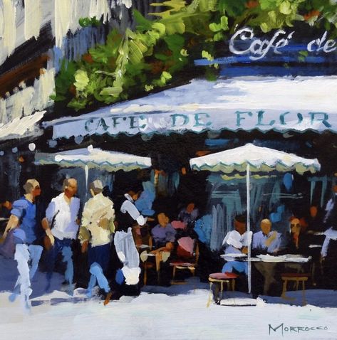 Cafe Paintings Art, Paris Cafe Painting, Regency Paintings, Paris Paintings, Cafe Painting, Cafe Artwork, Cafe Paris, Urban Wall Art, Paris Painting