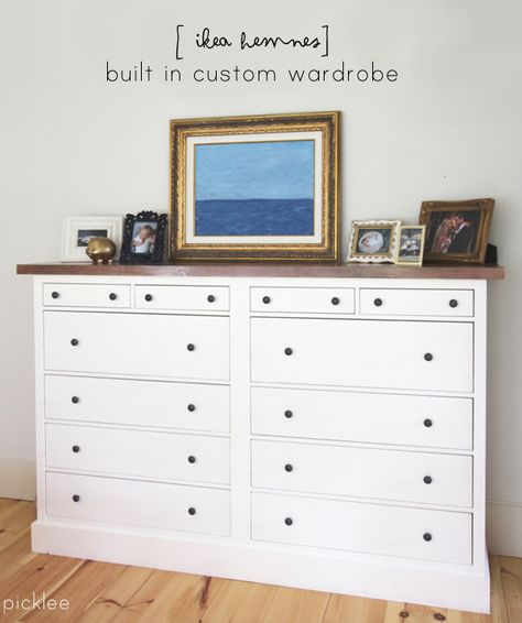 No matter what we do, it seems that we never have enough space for clothes.  We’ve always had a walk �… Continued Hemnes Wardrobe, Ikea Wardrobe Hack, Ikea Dresser Hack, Ikea Hemnes Dresser, Armoire Ikea, Hemnes Dresser, Ikea Built In, Built In Dresser, Wardrobe Dresser