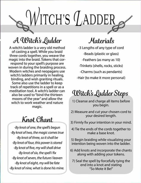 Witch's Ladder Diy, Witches Ladder Spell, Witches Ladder Meaning, Witch’s Ladder, Modern Witch Altar, Witch Diy Crafts Witchcraft, Witches Ladder Diy, Litha Crafts, Witch Plants