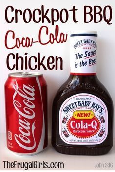 Barbeque Chicken Crockpot, Pulled Chicken Crock Pot Recipes, Cooking Ham In Crockpot, Crockpot Pulled Chicken, Coca Cola Recipes, Coke Recipes, Chicken Wings Crockpot, Coke Chicken, Coca Cola Chicken