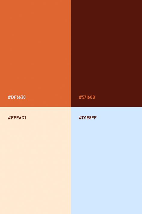 Color palette inspiration for design projects: Baby blue and orange color palette with beige and deep red color Blue Red Orange Color Palette, Orange And Red Palette, Beet Color Palette, Orange Blue Cream Color Palette, Pink Red Orange Blue Color Palette, Colour Palette With Orange, Comfortable Color Palette, Orange Brown Colour Palette, Orange Red Colour Palette