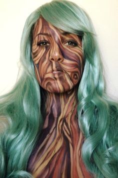 nature/fantasy makeup on Pinterest | Fairy Makeup, Makeup and Nature Tree Face Makeup, Tree Costume Woman, Nature Costume, Tree Makeup, Theater Makeup, Mocking Bird, Halloweenský Makeup, Tree Costume, Theatre Makeup