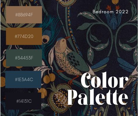 De Nimes Colour Scheme, Stiffkey Blue Colour Scheme, Stiffkey Blue Colour Palette, Teal Color Palette Bedroom, Dix Blue Bedroom Farrow Ball, Mid Century Bungalow, Dark Teal Botanical Wallpaper, Teal Color Palette, Best Bedroom Colors