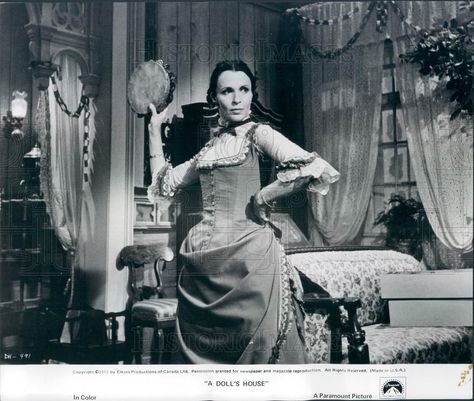 Nora Helmer played by Claire Bloom in "A Doll's House" (1973) based on Henrik Ibsen's play of the same title. Claire Bloom, Hedda Gabler, Anton Chekhov, Theatre Stage, Gray Aesthetic, Dolls House, Dark Academia, Mermaid Formal Dress, Real Life