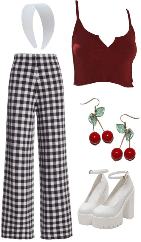 70s Inspired Concert Outfit, Cherry Outfits Ideas, Hslot Outfit Ideas Summer, Hs Lot Outfits, Cherry Girl Outfit, Harry Styles Concert Outfit Ideas Summer, Outfit Ideas 70s Style, Harry Styles Inspo Outfits, Harry Styles Lot Outfit Ideas