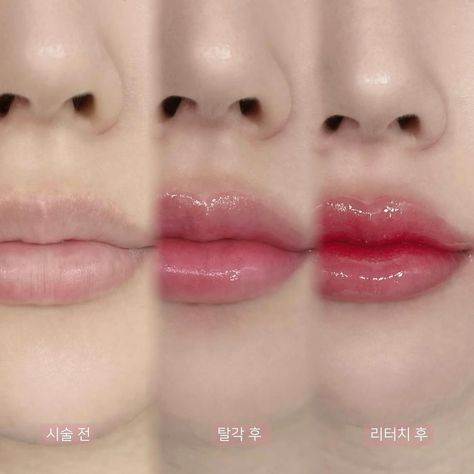 Korean Lip Tattoo, Korean Lip Tattoo Healing Process Korean Lip Technique, Korean Lip Filler, Lip Tattoo Color, Lip Anatomy, Lip Pmu, Gradient Lips Tutorial Korean Makeup, Lips Blush Tattoo, Korean Gradient Lips, Lip Color Tattoo