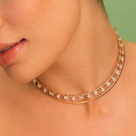 Adorn yourself in understated luxury with our sleek diamond choker set, a timeless expression of elegance. Shop our latest collection at Madan Jewellers - Naresh Khanna Group. #MadanJewellersIndia #Diamonds #Gold #HighJewellery #FineJewellery #JewelleryGram #InstaJewellery #JewelleryForBrides #necklace Diamond Neckless, Diamond Choker Set, Diamond Choker, Understated Luxury, Jewelry Simple, Gold Jewelry Simple, Choker Set, Choker, Gold Jewelry