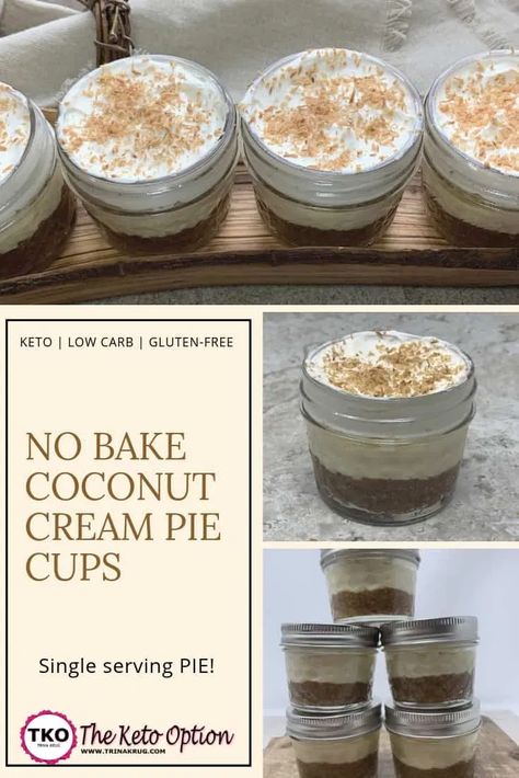 No Bake Coconut Cream Pie, Single Serve Pies, Coconut Cream Dessert, Keto Birthday, Wild Recipes, Keto Pie, Pie Cups, Coconut Cream Recipes, The Best Keto Recipes