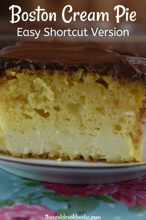 Topped with chocolate fudge icing, a yellow cake mix is taken to a whole new level with a decadent cream cheese layer. Granny’s Boston Cream Cake is a shortcut recipe for your beloved Boston Cream Pie. Dietbetic Meal, Boston Cream Cake Recipe, Easy Boston Cream Pie, Boston Creme Pie, Boston Cream Pie Recipe, Easy Cream Pie, Boston Cream Poke Cake, Boston Cream Cake, Chocolate Fudge Icing