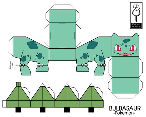 Diy Pokemon Crafts, Pokemon Papercraft, Printable Paper Toys Templates, Pokemon Printables, Papercraft Pokemon, Bulbasaur Pokemon, Paper Toy Printable, 3d Pokemon, Pokemon Diy