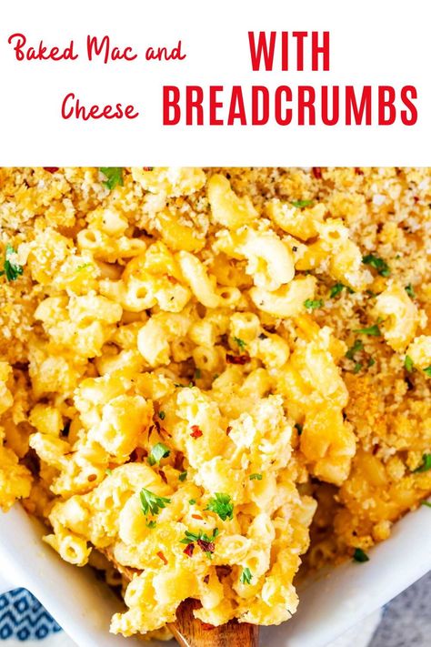 When you’re craving creamy comfort food, Baked Macaroni and Cheese with Breadcrumbs adds a level of crunch that makes it irresistible! It has all the indulgent nostalgia of the boxed Mac & Cheese you grew up with, but with a sophisticated twist that takes it to the next level. Mac And Cheese Bread Crumbs, Baked Mac N Cheese With Bread Crumbs, Mac And Cheese With Bread Crumbs, Breadcrumb Mac And Cheese, Mack And Cheese Recipe, Mac And Cheese Box Recipe, Velveeta Mac And Cheese, Bread Crumbs Recipe, Beginner Cook