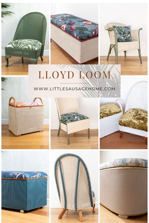 Lloyd Loom, Sirrom, Kraft upcycling projects Lloyd Loom Chair, Loom Projects, Lloyd Loom, Upcycling Projects, Touch Up Paint, Upcycle Projects, Chair Upholstery, Loom, Upholstery