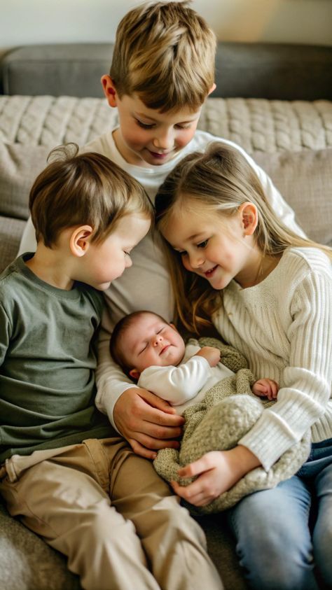 Newborn Pic With Siblings, Newborn Family Of 6 Photos, Family Photo With Newborn And Siblings, Newborn And Sibling Photos, Newborn Photography 4 Siblings, Newborn Sibling Pictures Big Brothers, Newborn Family Photography With Sibling, Newborn Photo With Siblings, Newborn With Older Siblings Photography