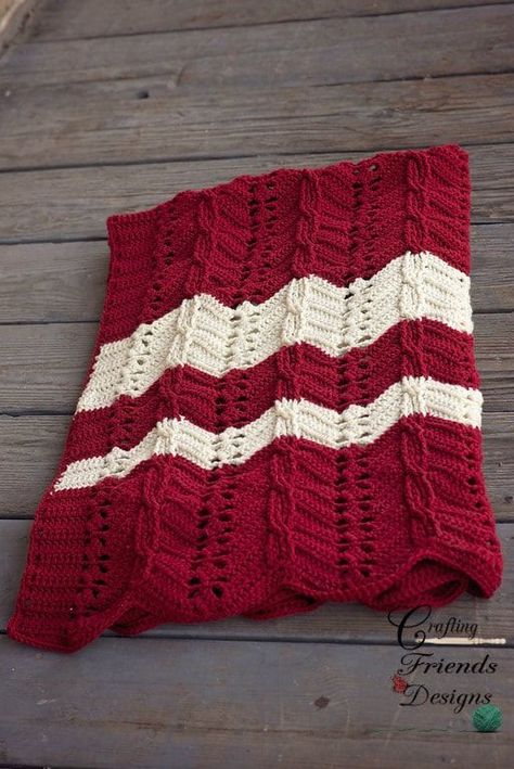 Crochet pattern for the Classic Cable Chevron Afghan by Crafting Friends Designs Chevron Crochet Patterns, Chevron Afghan, Crochet Blanket Chevron, Textured Crochet, Chevron Crochet, Chevron Blanket, Blanket Crochet Pattern, Afghan Crochet, Crochet Afghans