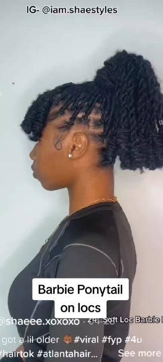 Women Loc Ponytail Styles, Barbie Ponytail With Swoop Locs, Invisible Loc Ponytail, Invisible Locs Barbie Ponytail, Soft Loc Barbie Ponytail, Braided Barbie Ponytail, Invisible Locs Ponytail, Barbie Ponytail With Locs, Barbie Loc Ponytail