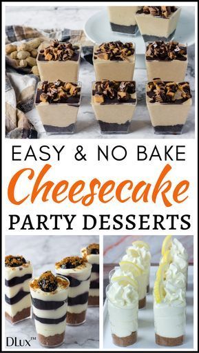 If you're looking for easy no bake cheesecake party dessert recipes check out our collection of some awesome party desserts that are super quick and simple to prepare! Perfect for birthdays, weddings and any party or event! #minidessert #minidesserts #minidessertrecipes #easynobakecheesecake #cheesecakerecipes #cheesecakedessertrecipes #nobakecheesecakerecipes #nobakecheesecakedesserts #nobakedesserts #nobakedessertideas #nobakedessertrecipes #nobakedessert #easydesserts #easydessertideas Cheesecake Dessert Ideas, Spaghetti With Zucchini, Dessert Shooters Recipes, Cheesecake Desserts Recipes, Dessert Cups Recipes, Mason Jar Desserts, Mini Dessert Recipes, Mini Dessert Cups, Easy No Bake Cheesecake