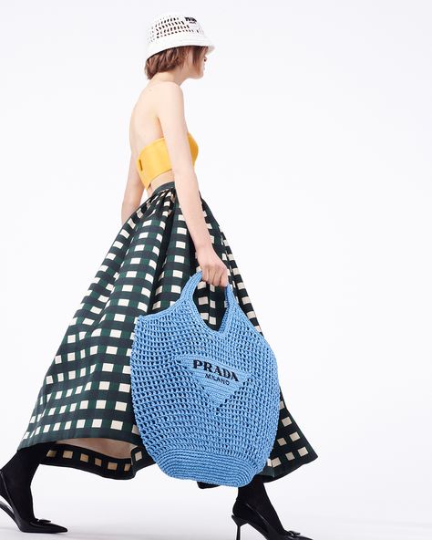 PRADA on Twitter: "Interwoven narratives. The Prada summer selection is here: https://t.co/qxEdSK49BZ… " Prada Book, Prada Summer, Bag Photoshoot, Prada Skirt, Prada Marfa, Super Outfit, Raffia Bag, Fashion Shoot, Clothes Accessories