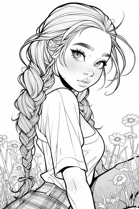 People Coloring Pages For Grown Ups, Y2k Coloring Pages People, Girl Coloring Pages For Kids, Cute Girl Coloring Pages, Girl Colouring Pages, Nightwing Cosplay, Girl Coloring Pages, People Coloring Pages, Comic Book Girl