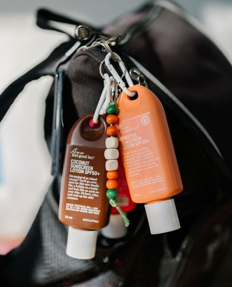 Coconut Sunscreen Lotion SPF50+ and Sensitive Sunscreen Lotion SPF50+ travel sizes are perfect for your next holiday destination.🎒 . . 📸 @peggyvoir 🤎Coconut Sunscreen Lotion 75ml - 650 Baht 🧡Sensitive Sunscreen Lotion 75lm - 650 Baht 🛒Shop Now ↖️Link in Bio SHOPEE: We Are Feel Good Inc. LAZADA: We are Feel Good Inc #wearefeelgoodincthailand #sunscreeneveryday #skincareproducts #UVAUVBProtection #broadspectrumsunscreen #wearsunscreen Body Milk, Sunscreen Spf 50, Island Holiday, Sunscreen Lotion, Skin Products, Broad Spectrum Sunscreen, Spf Sunscreen, Perfume Oils, Everyday Bag